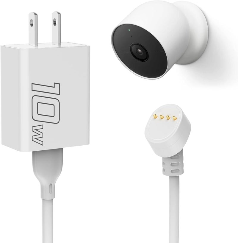 Nooukut Power Cable Compatible with Google Nest Cam Outdoor or Indoor Battery, 10W 25Ft Nest Power Connector Weatherproof Charging Cable Power Your Nest Cam Power Cord - Image 1